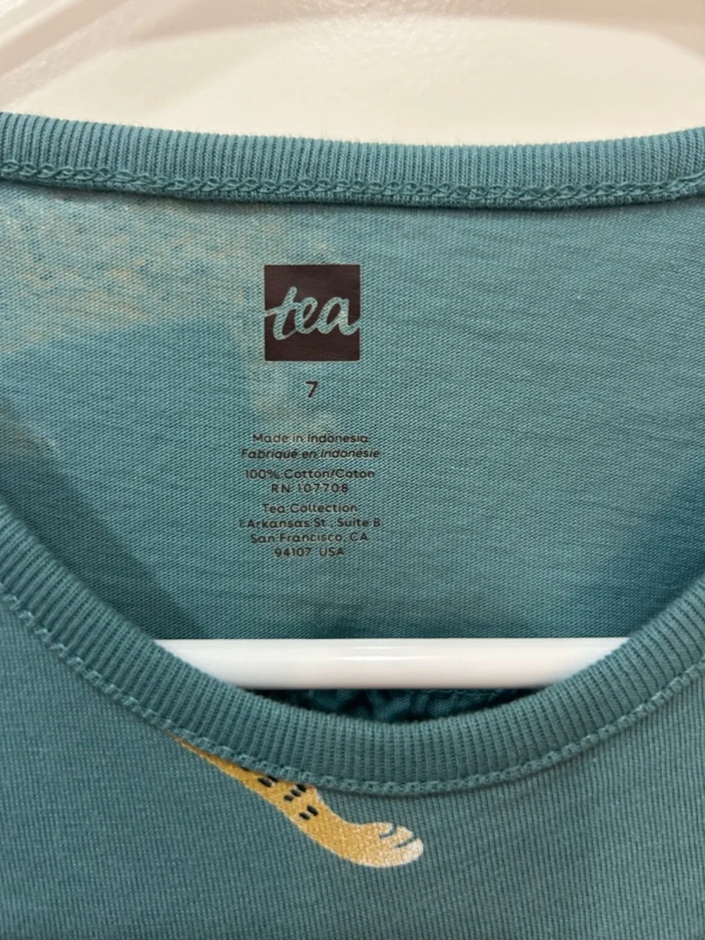 Tea Collection Girls Teal Tiger Print dress - Picture 3 of 3